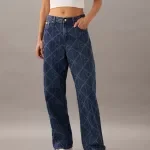 Calvin Klein Jeans Women's Blue Geometric Winter Jeans
