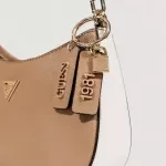 Guess Women's Beige Handbag - Winter-Ready Zipper Closure