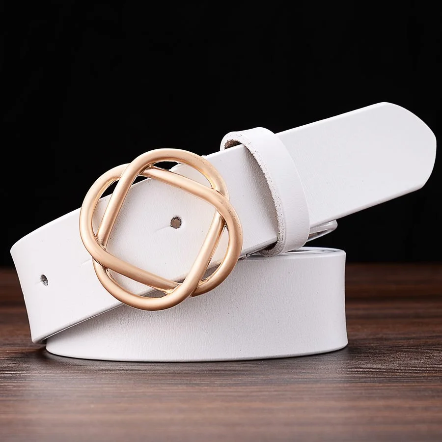 Classic Women’s Leather Belt – 1.3 Inch Casual Waist Belt