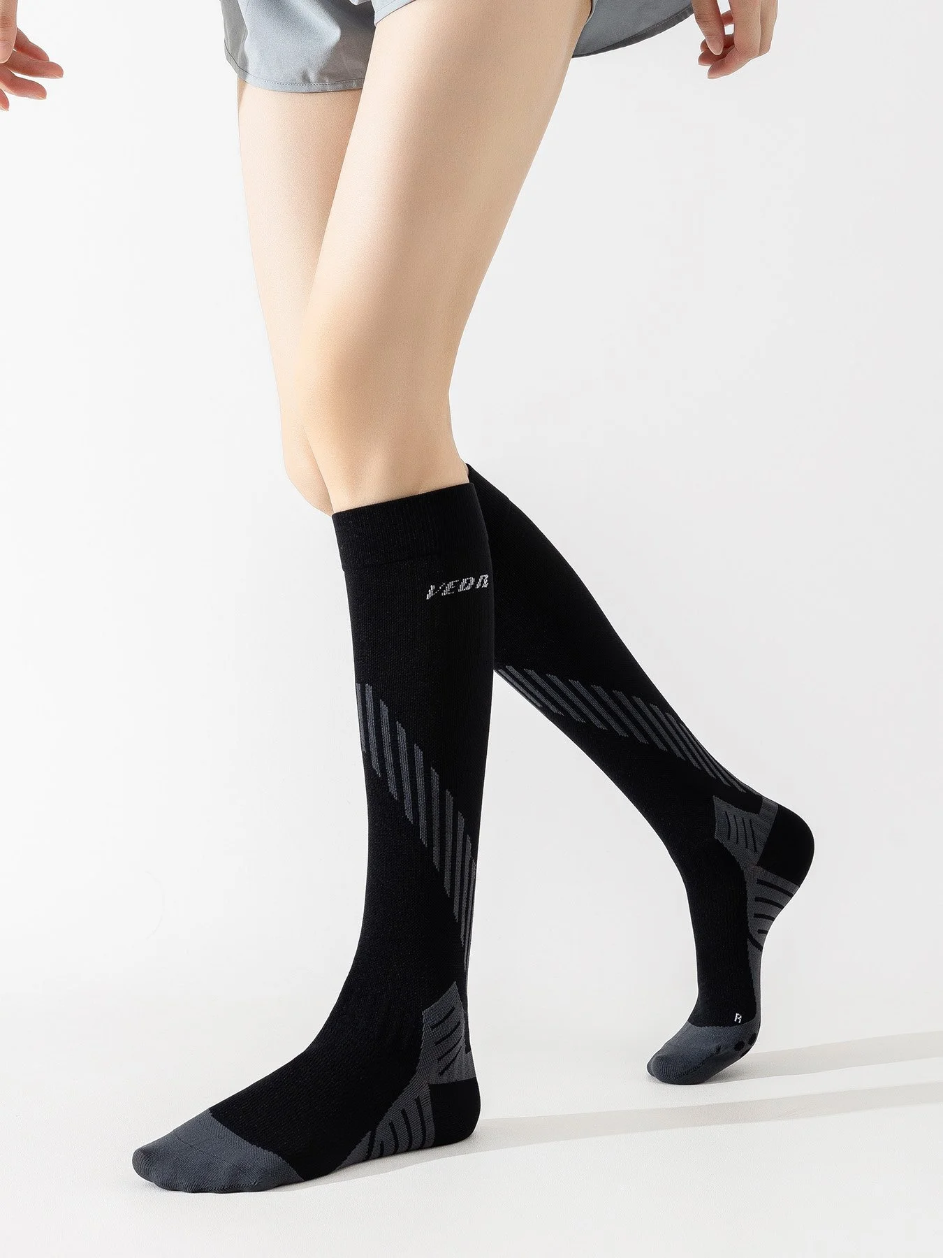 Women's Knee-High Compression Socks with Non-Slip Sole for Circulation