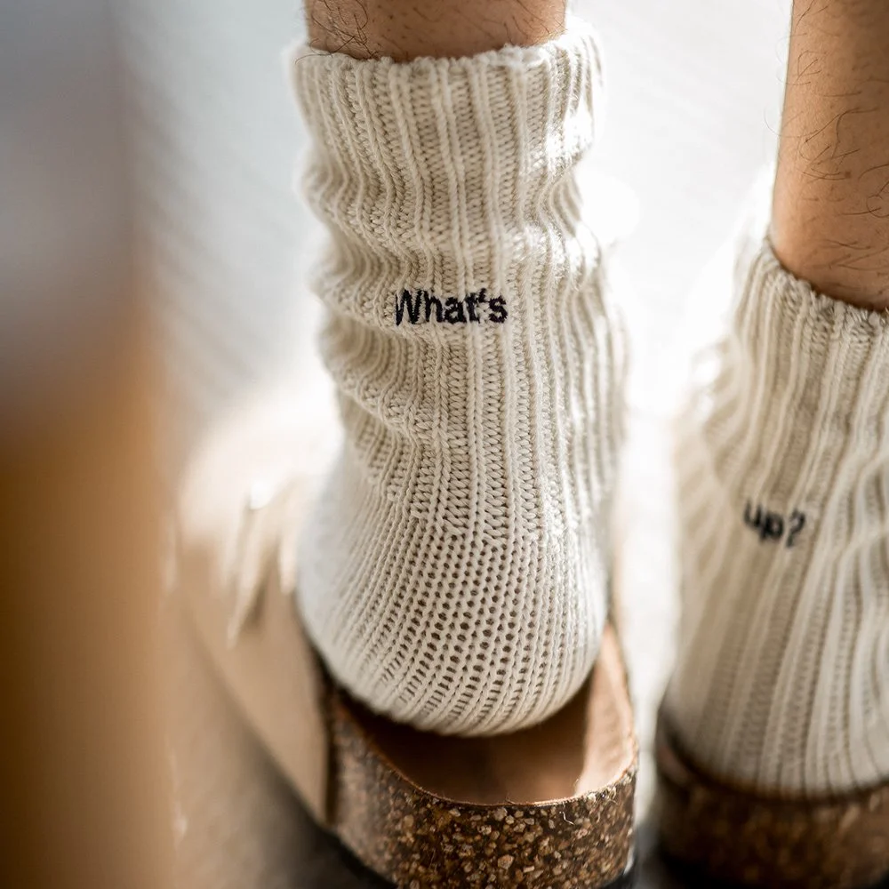 Vintage Coarse Knit Mid-Calf Cotton Socks 3-Pair Unisex Set