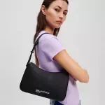 Karl Lagerfeld Jeans Black Metal Logo Shoulder Bag
