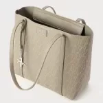 Armani Exchange Grey Allover Logo Tote Bag for Women