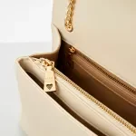 Love Moschino Heart-Detail Shoulder Bag for Women – Light Beige
