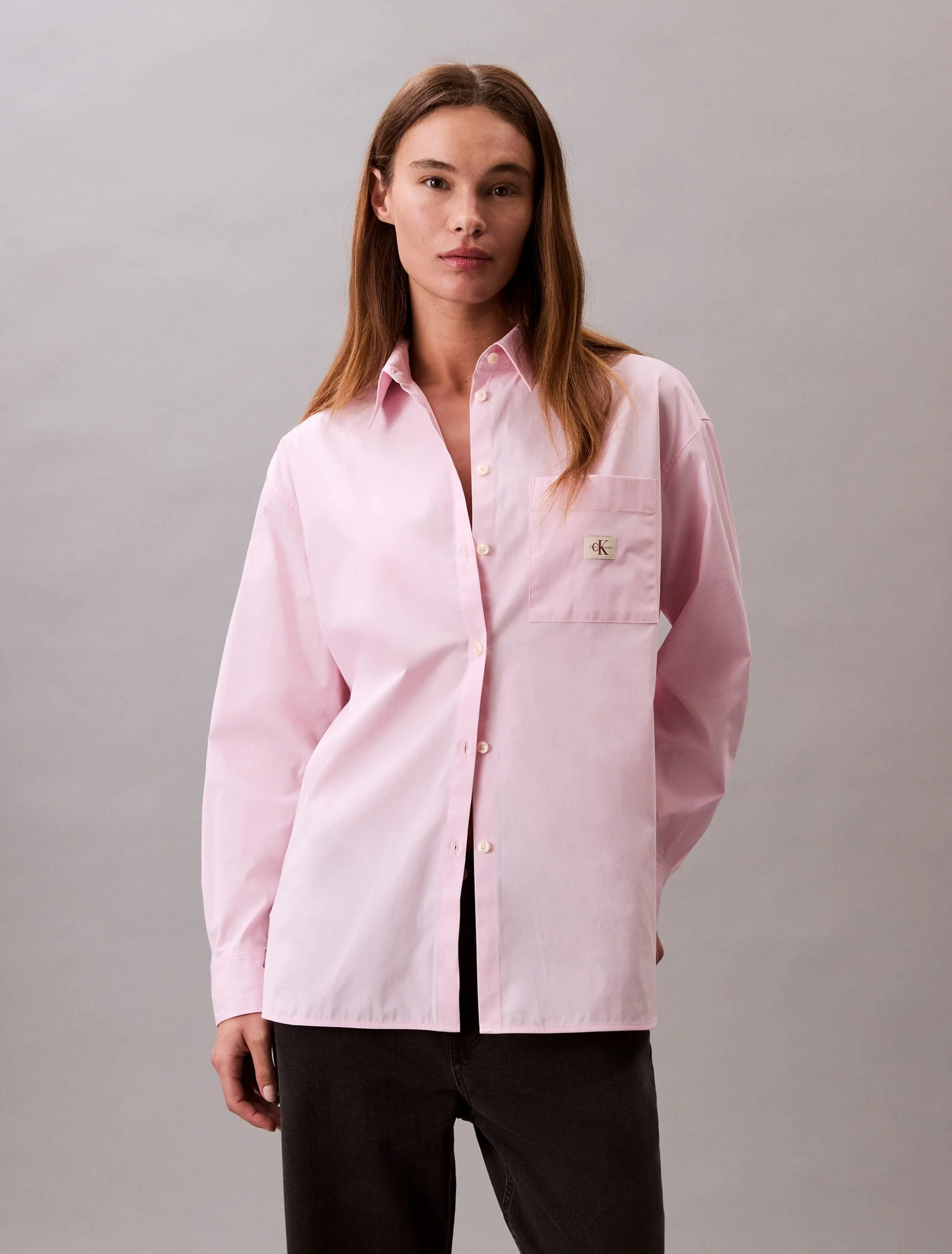 Calvin Klein Jeans Women’s Pink Relaxed Poplin Shirt