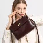 Luxury Genuine Cowhide Leather Women's Crossbody Shoulder Bag – Vintage Retro Tote for Work