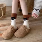 Cute Peekaboo Cat Spring Socks for Women – Soft Mid-Calf Cotton