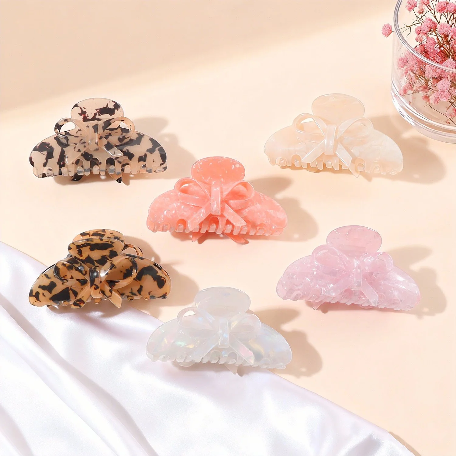 Elegant Bow Acrylic Hair Claw Clip