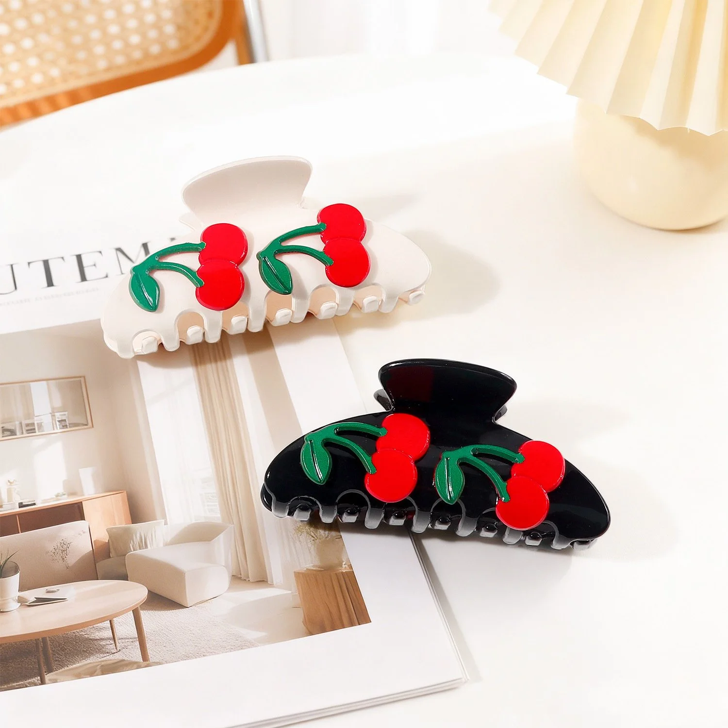 Sweet Cherry Acrylic Hair Claw Clip