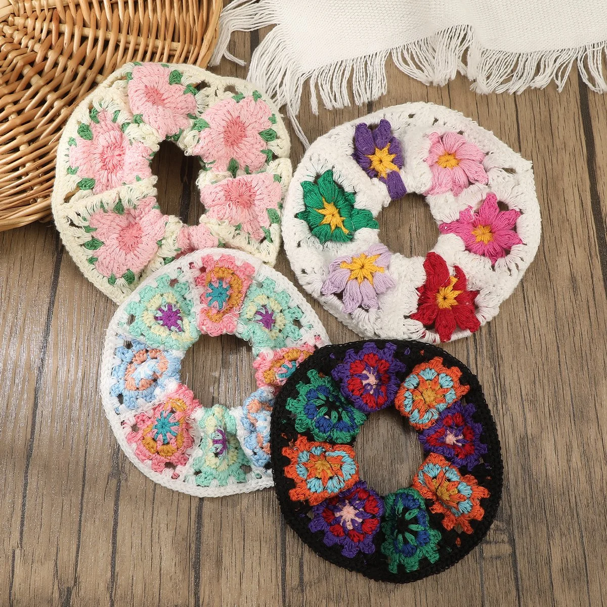 Floral Knit Scrunchies