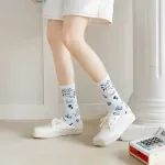 Cute Kawaii Bear Cartoon Cotton Socks for Women