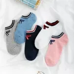 Colorful Pink Bow Knot Casual Cotton Boat Socks for Women