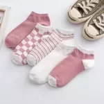 5 Pairs of Cute Cotton Ankle Socks for Women - Elegant & Fun Designs
