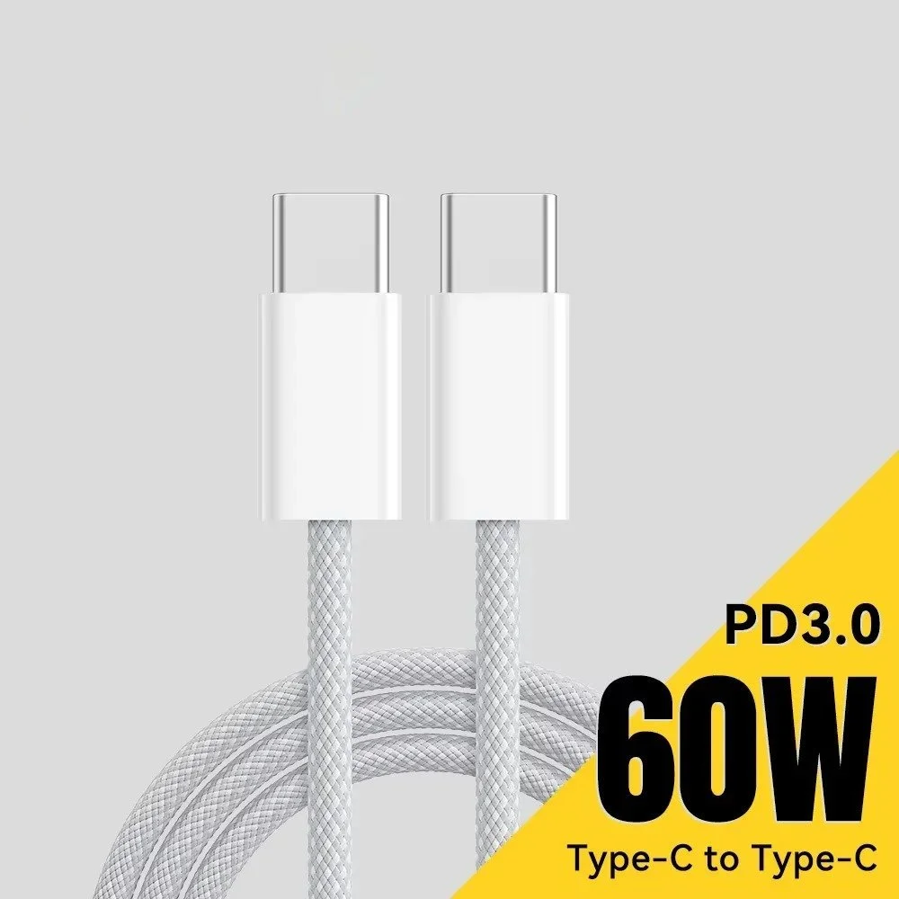 60W USB-C to USB-C Fast Charging Cable for Phones, Tablets & Laptops