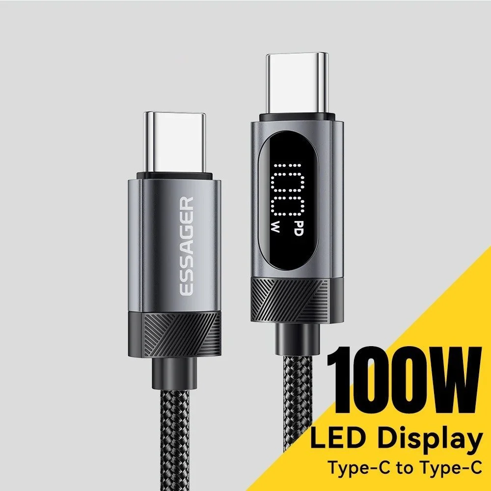 Digital Display 100W USB-C to USB-C Fast Charging Cable