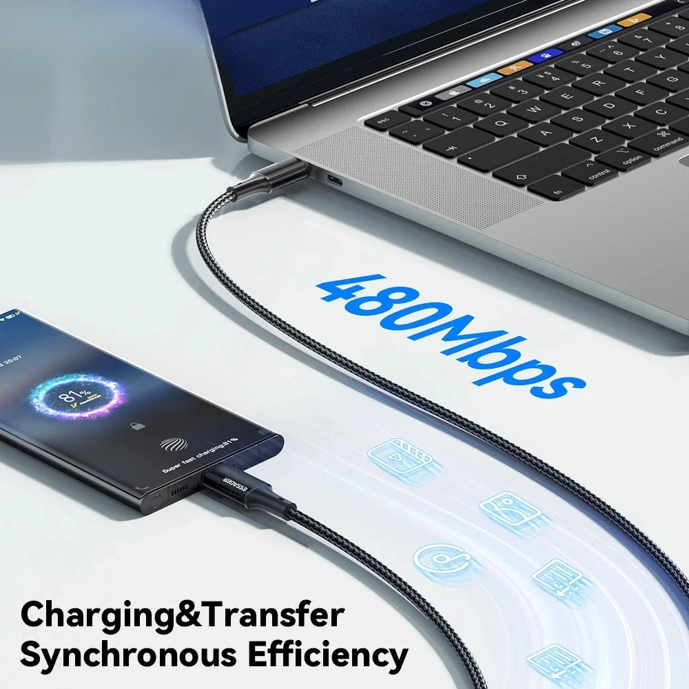 High-Speed USB C to C Cable 100W PD Fast Charging for Phones & Laptops