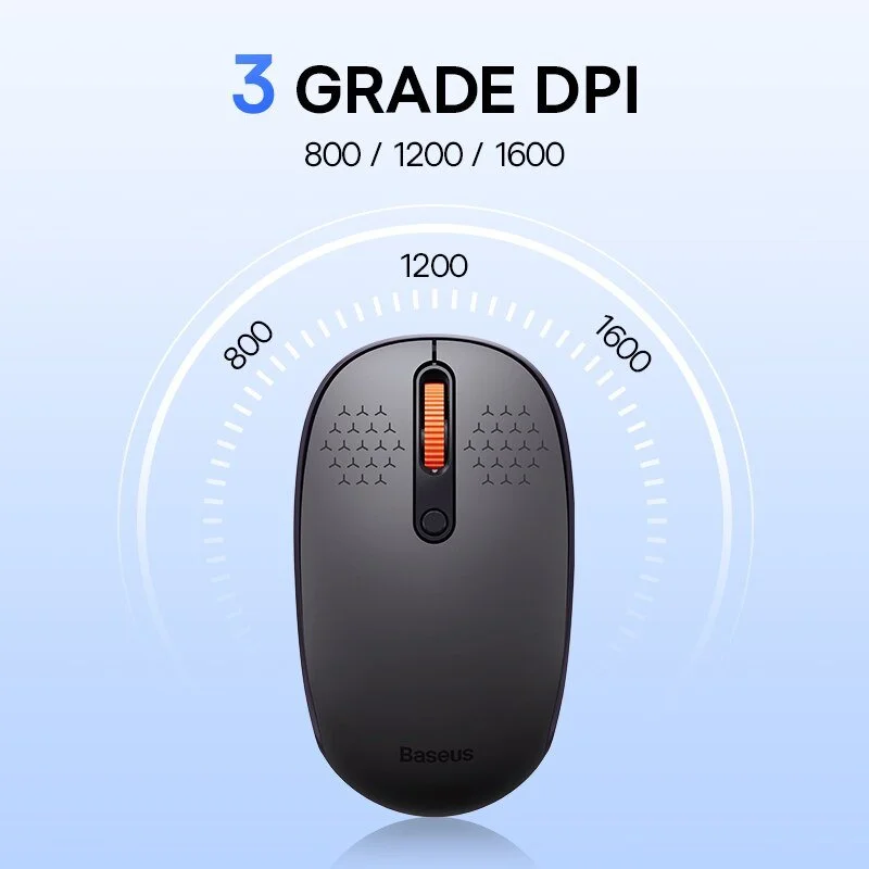 Wireless Bluetooth 5.0 Mouse - Silent Click, 1600 DPI, Dual Mode for Laptop, PC, MacBook