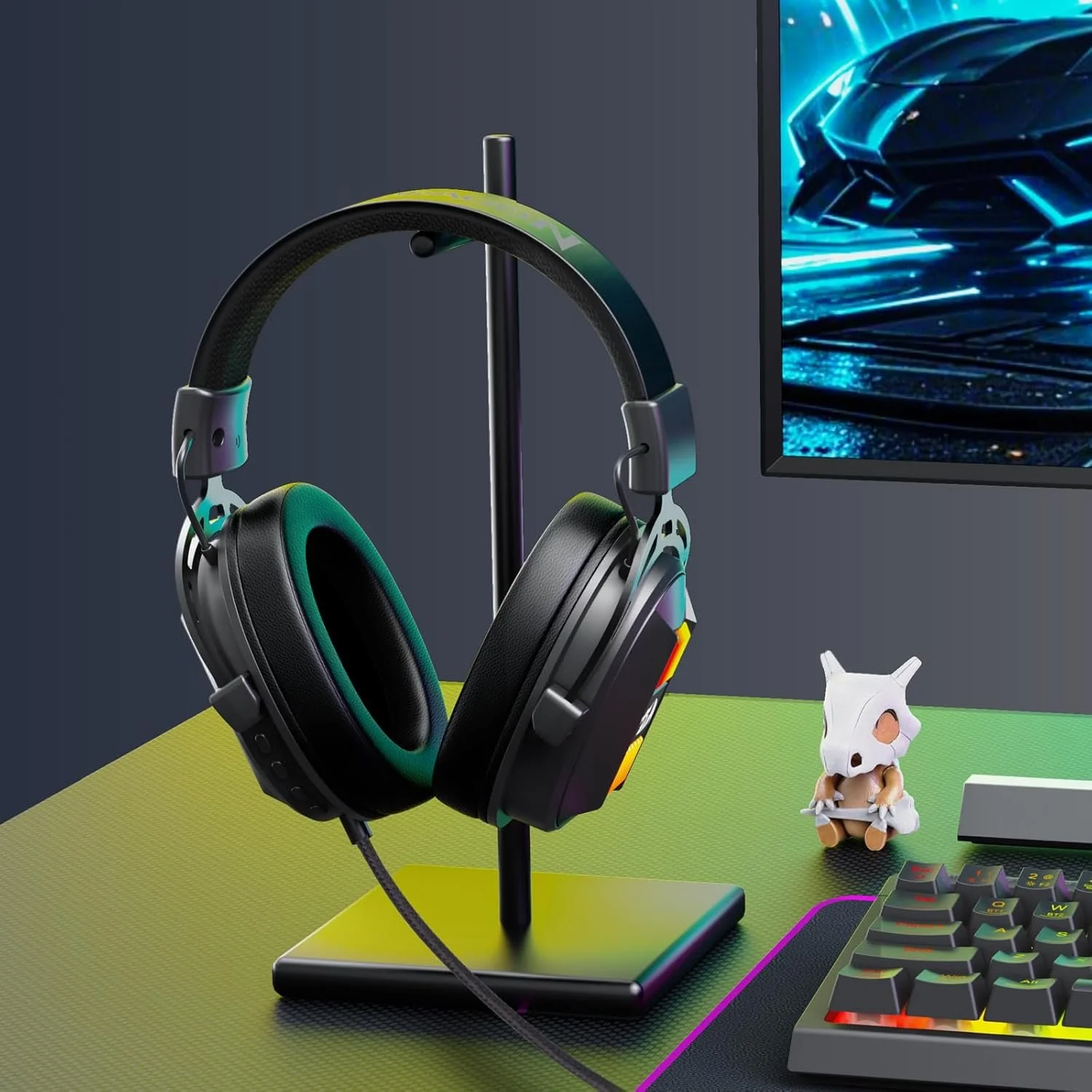 Wired Gaming Headset with 53mm Drivers, 7.1 Surround Sound & Detachable Mic