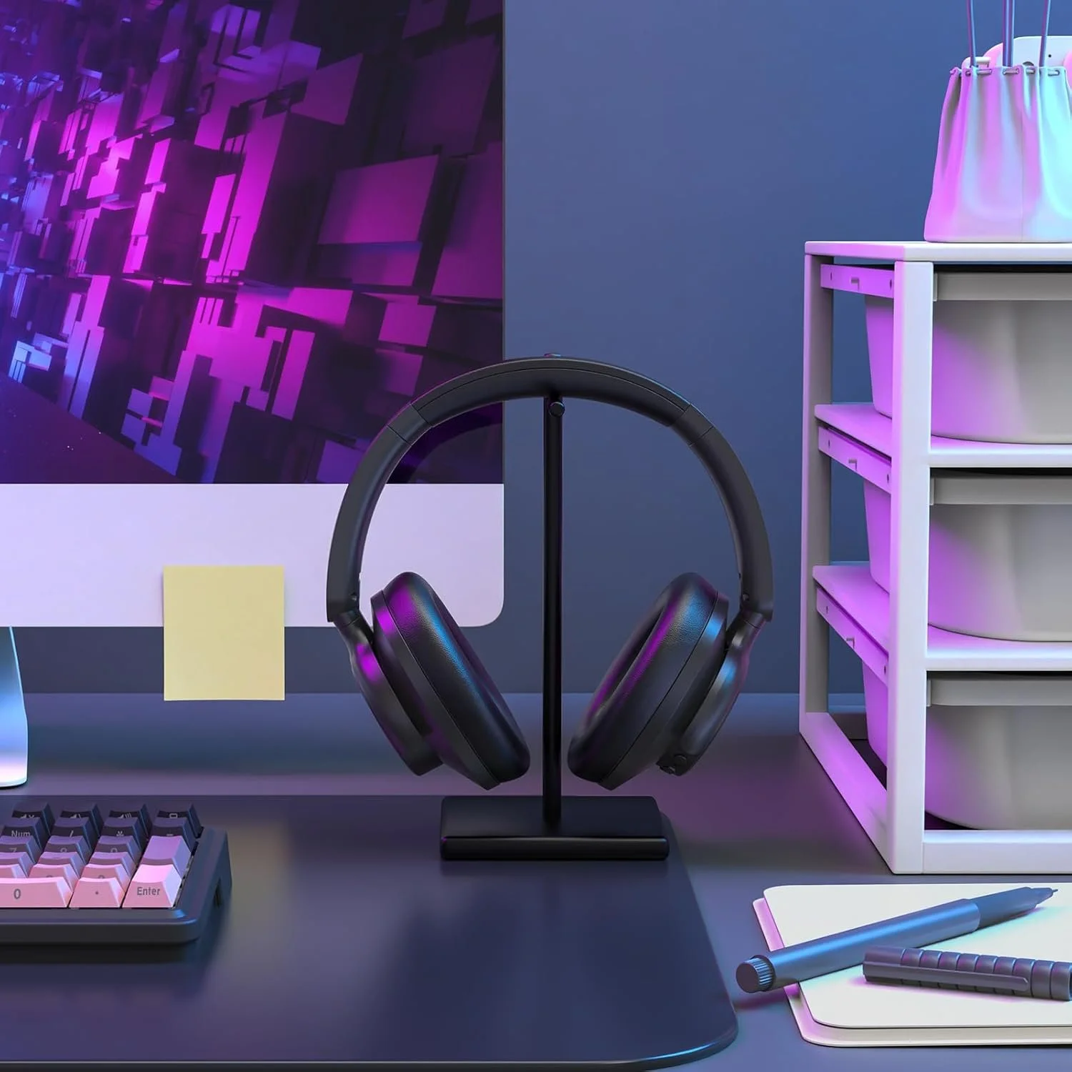 Wireless Gaming Headset with ANC, 50H Battery Life, and Comfortable Over-Ear Design