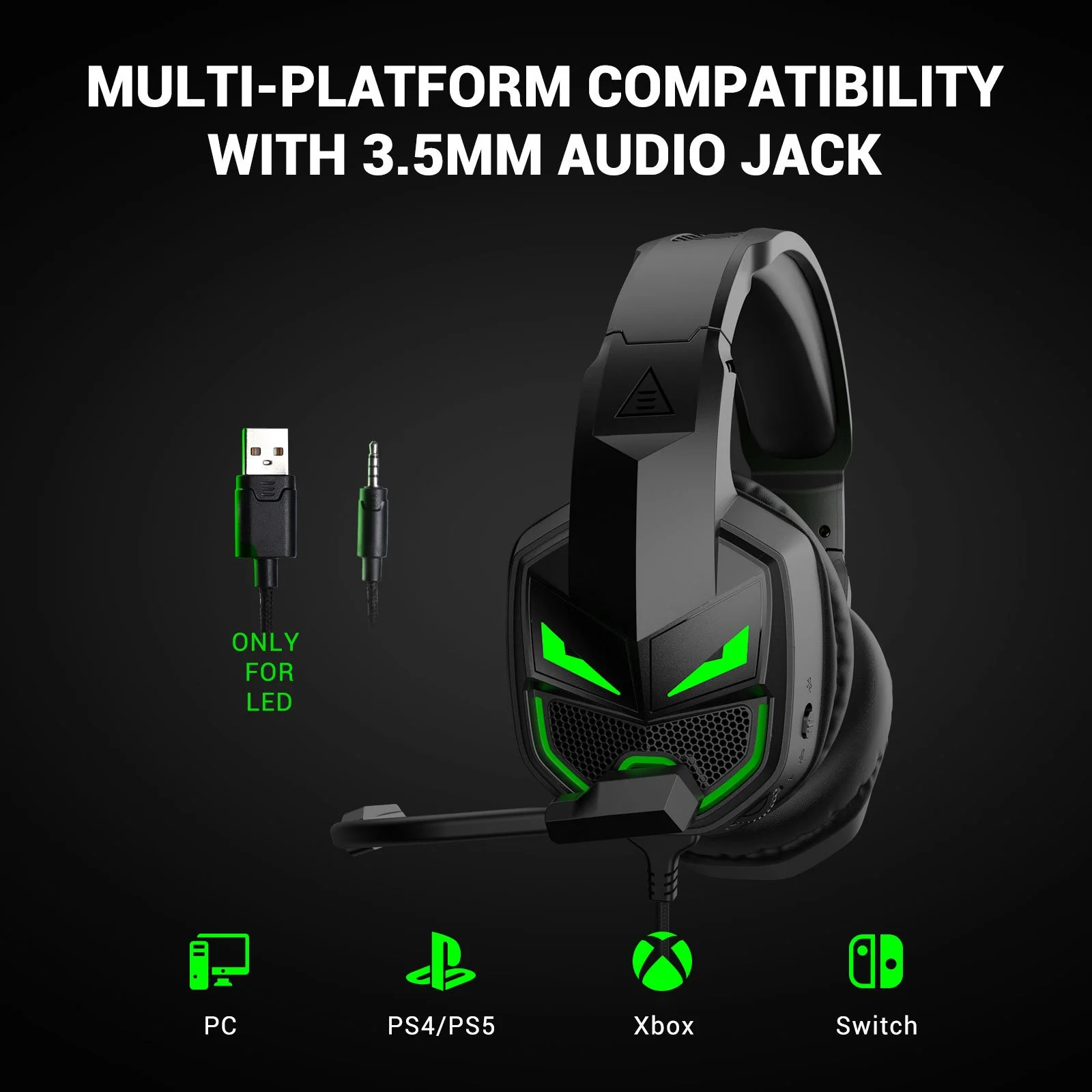 RGB Wired Gaming Headset with Mic