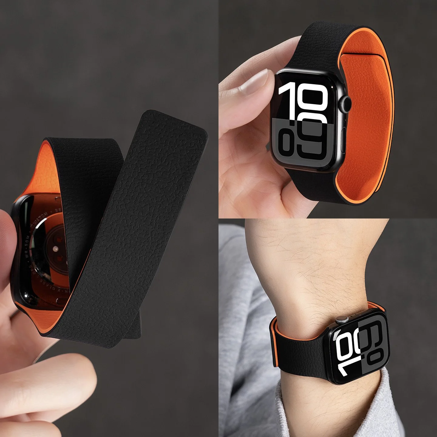 Magnetic Silicone Sport Strap for Smartwatch – 40–49mm