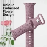 Rose Floral Engraved Silicone Strap for Apple Watch 38-49mm
