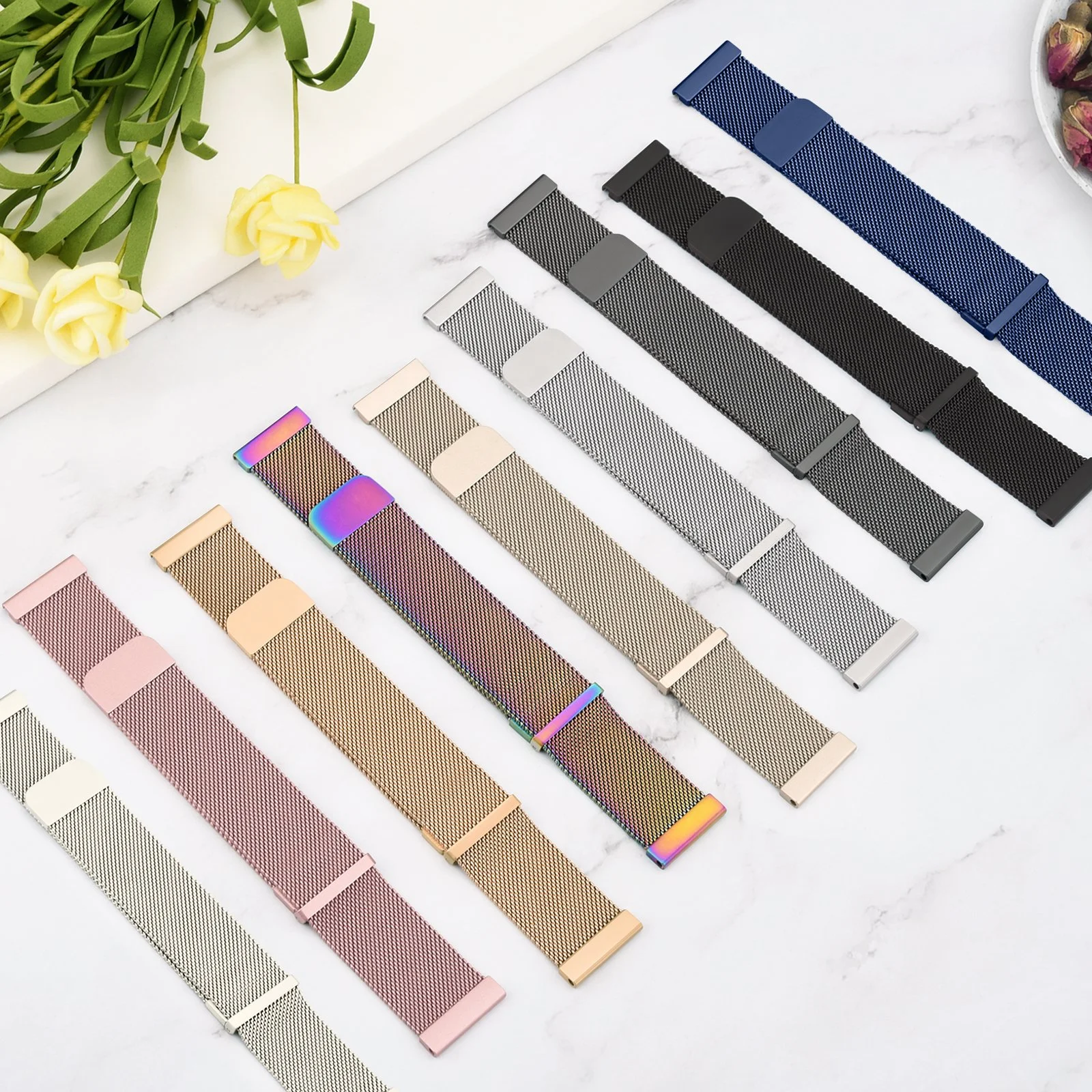 Magnetic Metal Watch Band 22mm – Sleek Adjustable Smartwatch Strap