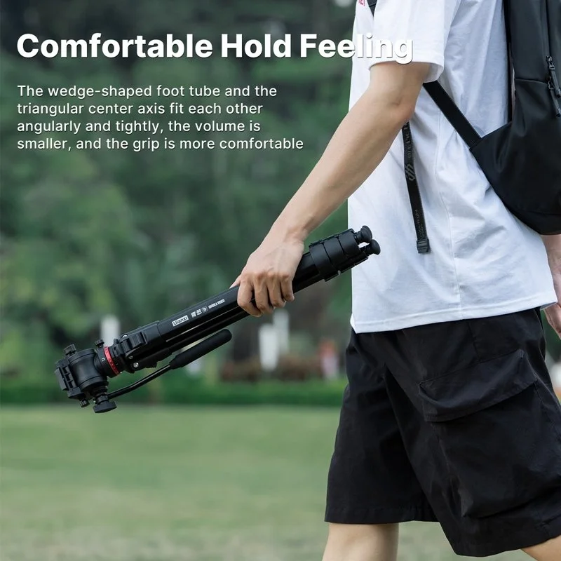 Travel-Friendly Video Tripod with Fluid Pan Head for DSLR & Smartphone