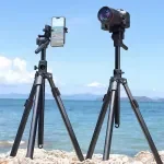 Professional Horizontal Camera & Smartphone Tripod with Bluetooth Remote
