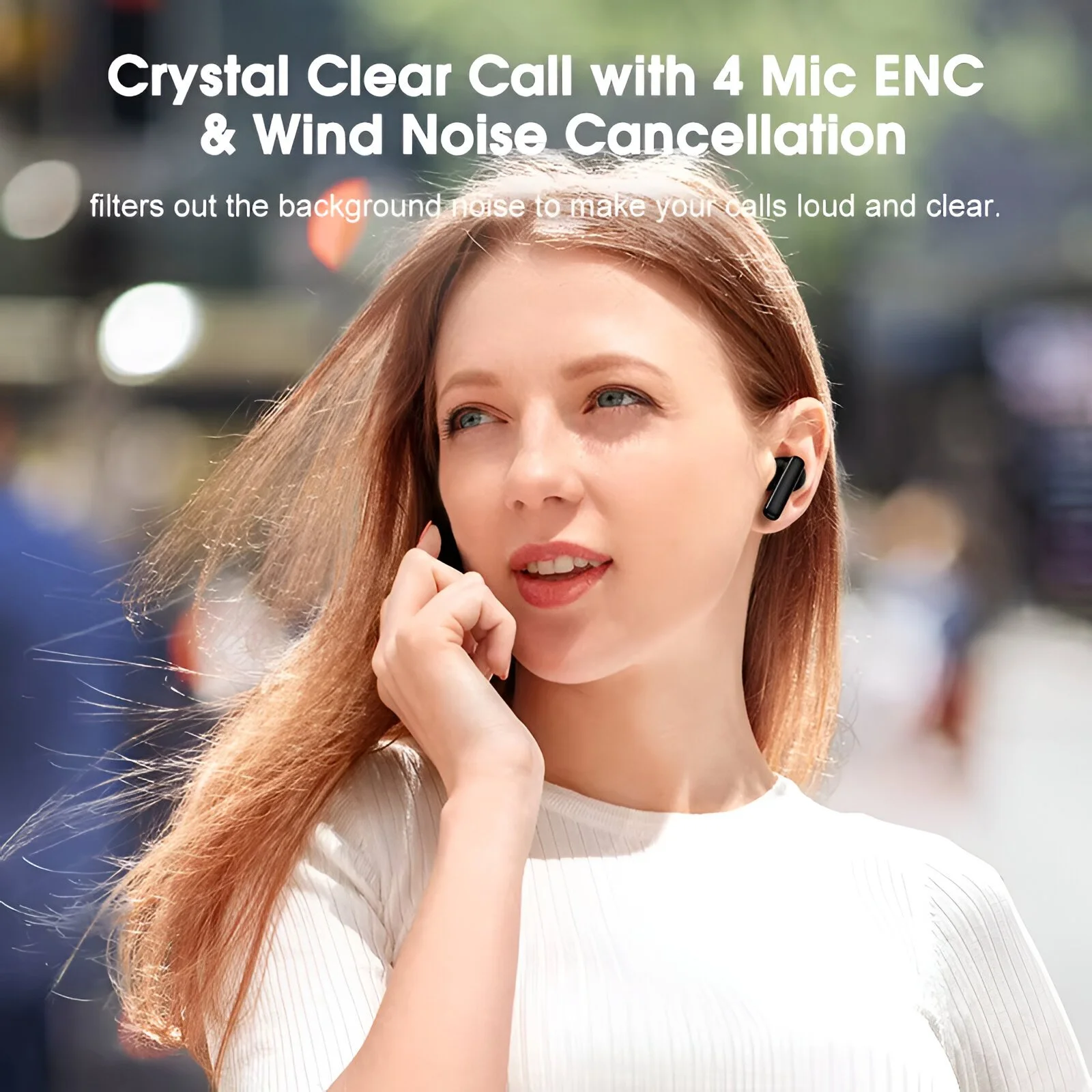 Wireless ANC Bluetooth 5.3 Earbuds with 4-Mic Clear Calls & 30H Playtime
