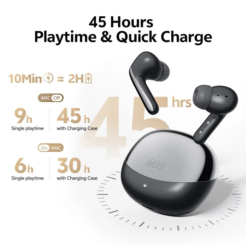 Hybrid ANC Bluetooth Earbuds with LDAC Hi-Res Audio & 45-Hour Battery