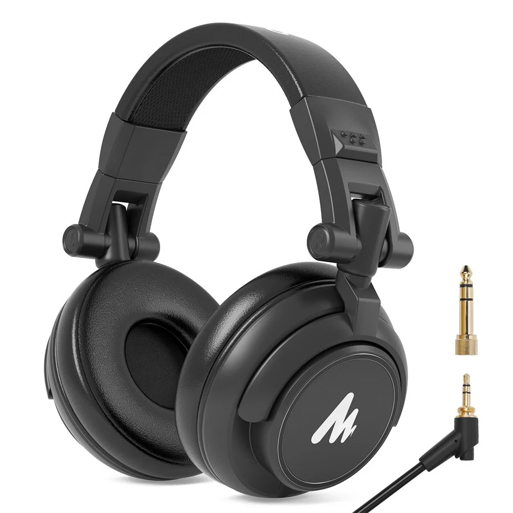 Professional Studio Monitor Headphones with 50mm Drivers & Detachable Cable