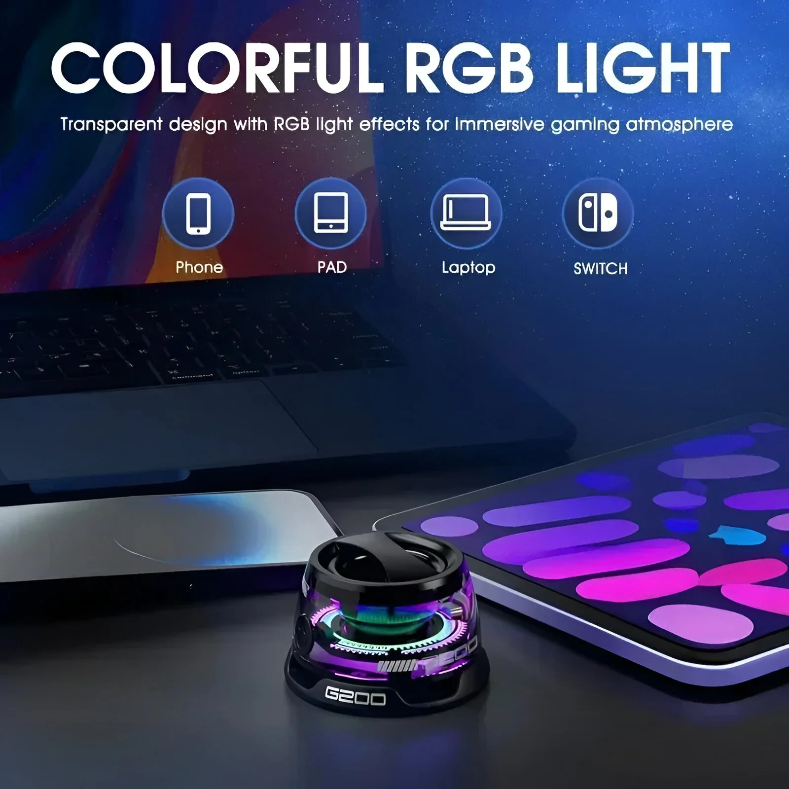 Portable Bluetooth 5.3 Mini Speaker with RGB Light & Magnetic Phone Stand