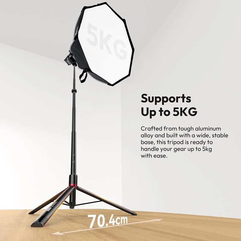 Heavy Duty 80-Inch Foldable Light Stand Tripod for Studio & Video Lighting