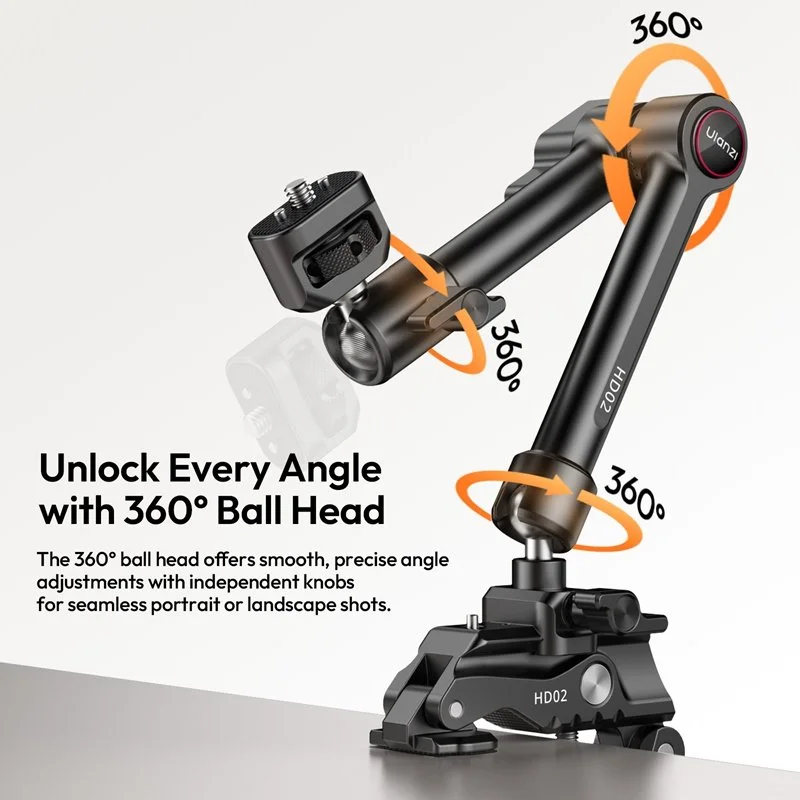 10-Inch Adjustable Magic Arm with Super Clamp for Cameras & LED Lights