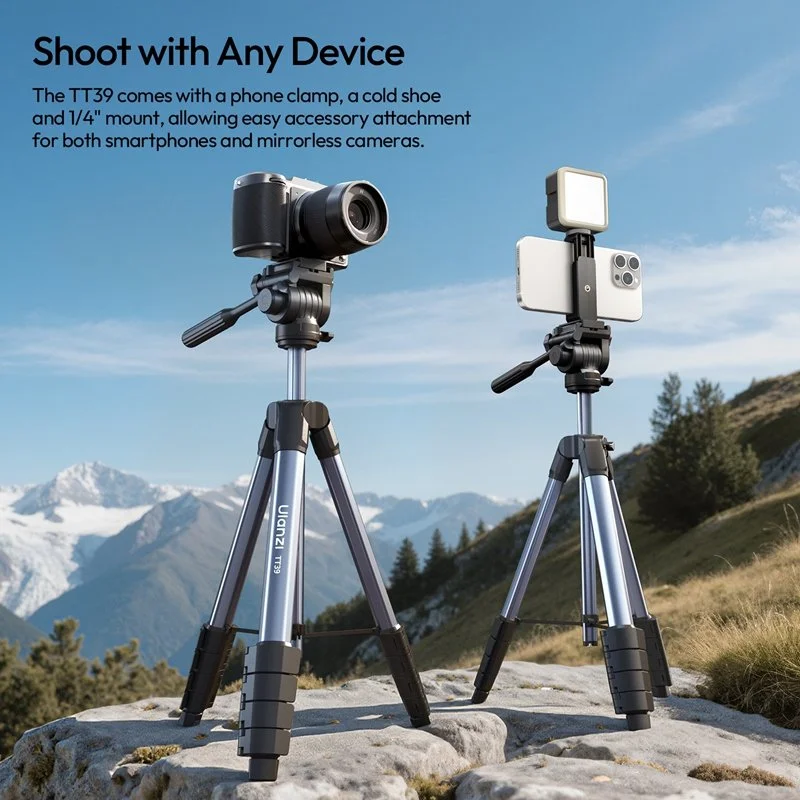 Pro Video Tripod with Horizontal & Vertical Mount