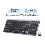 Ultra-Slim Dual-Mode Wireless Keyboard with USB-C Rechargeable Battery