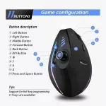 Ergonomic Vertical Gaming Mouse with Joystick, RGB Backlight, 24000 DPI