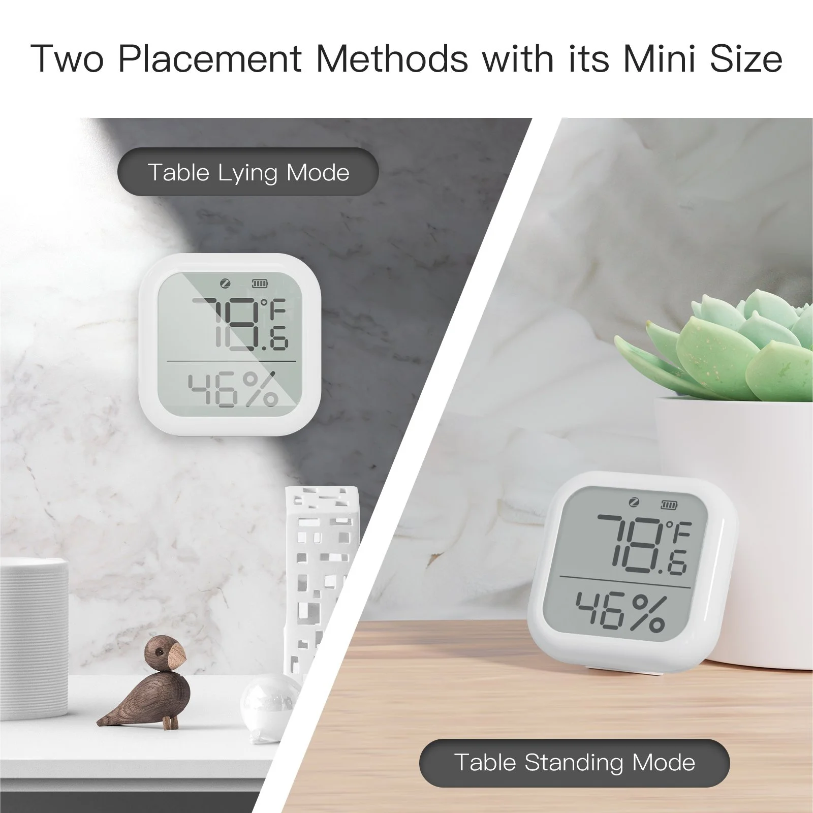Smart ZigBee Temperature & Humidity Sensor with LCD Display