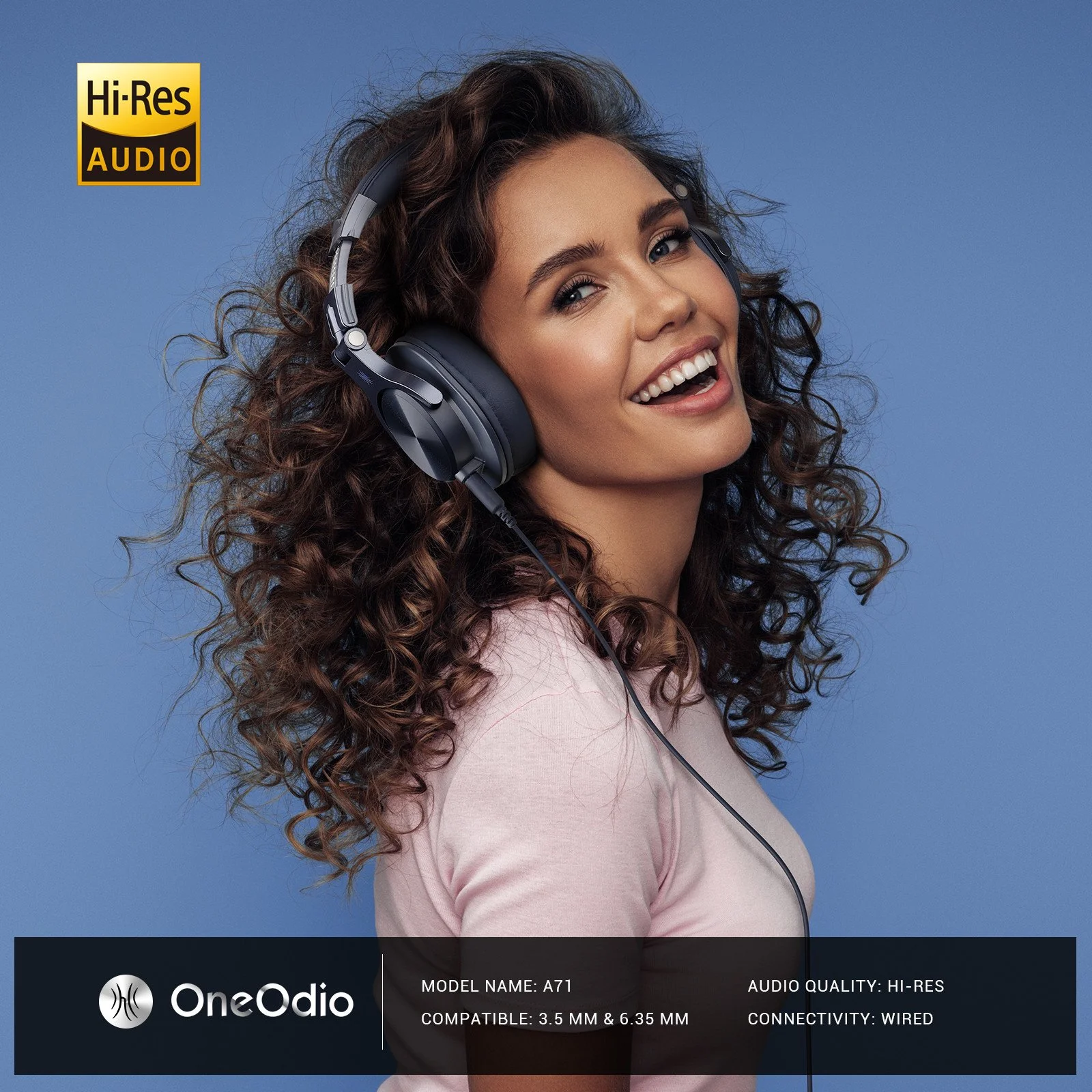 Hi-Res Wired Studio Headphones with Mic for Gaming, Calls & Music