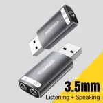 USB to 3.5mm Audio Adapter for Headphones & Microphone