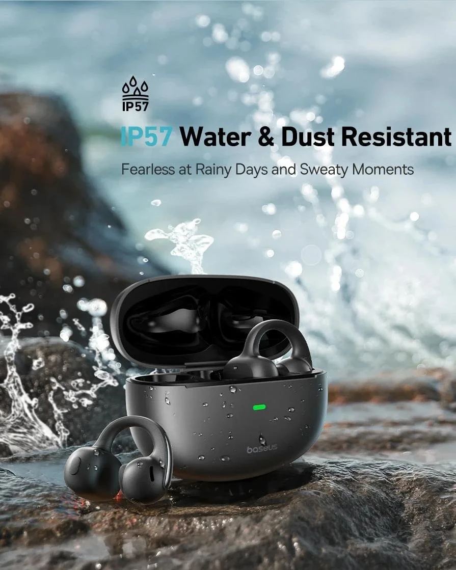 Open-Ear Clip-On Wireless Earbuds with Bluetooth 5.4 & IP57 Waterproof