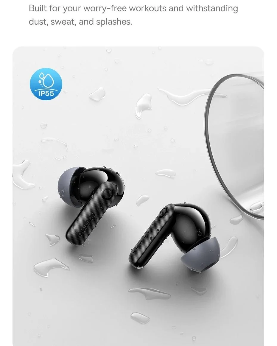 Adaptive ANC Wireless Earbuds with Hi-Res Sound & 55H Battery
