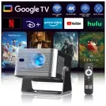 1080P Google TV Projector with Auto Focus & Built-in Speaker - 900 ANSI Lumens