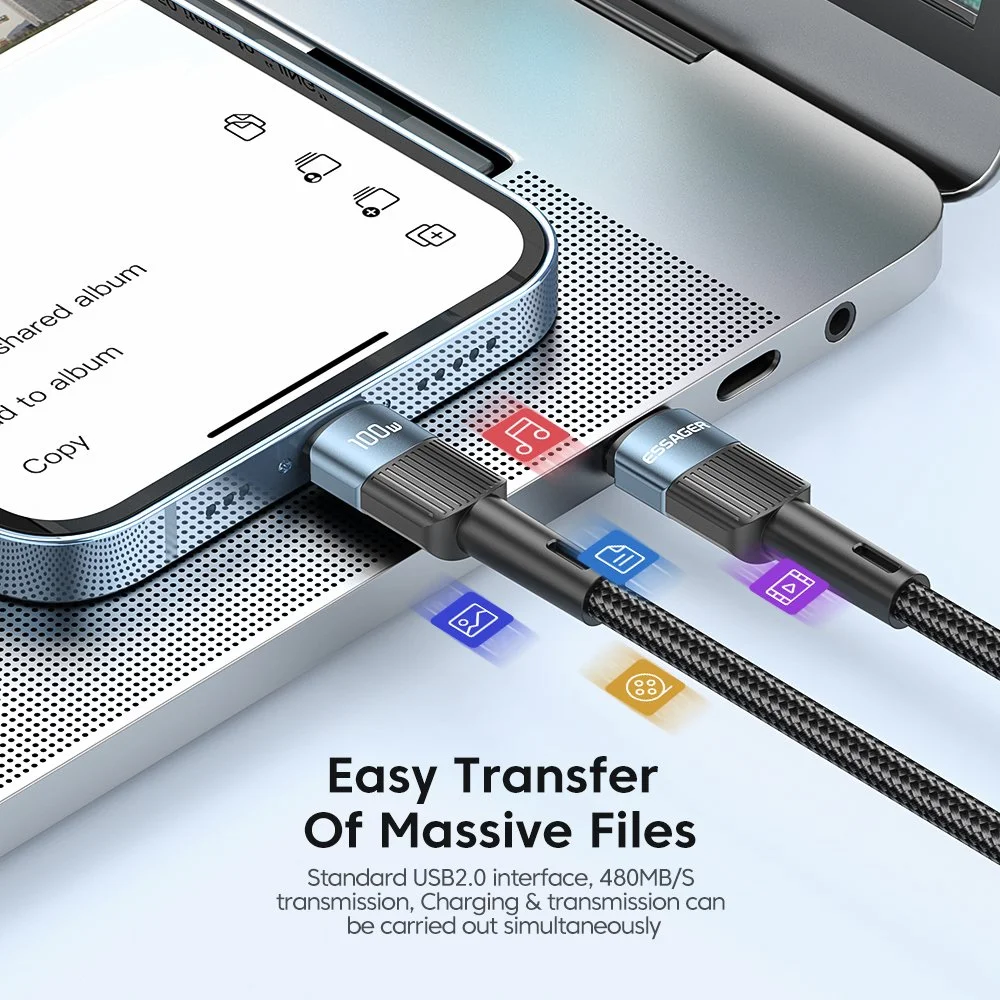 100W USB-C to USB-C Fast Charging Cable, 10 ft Long Durable Cord
