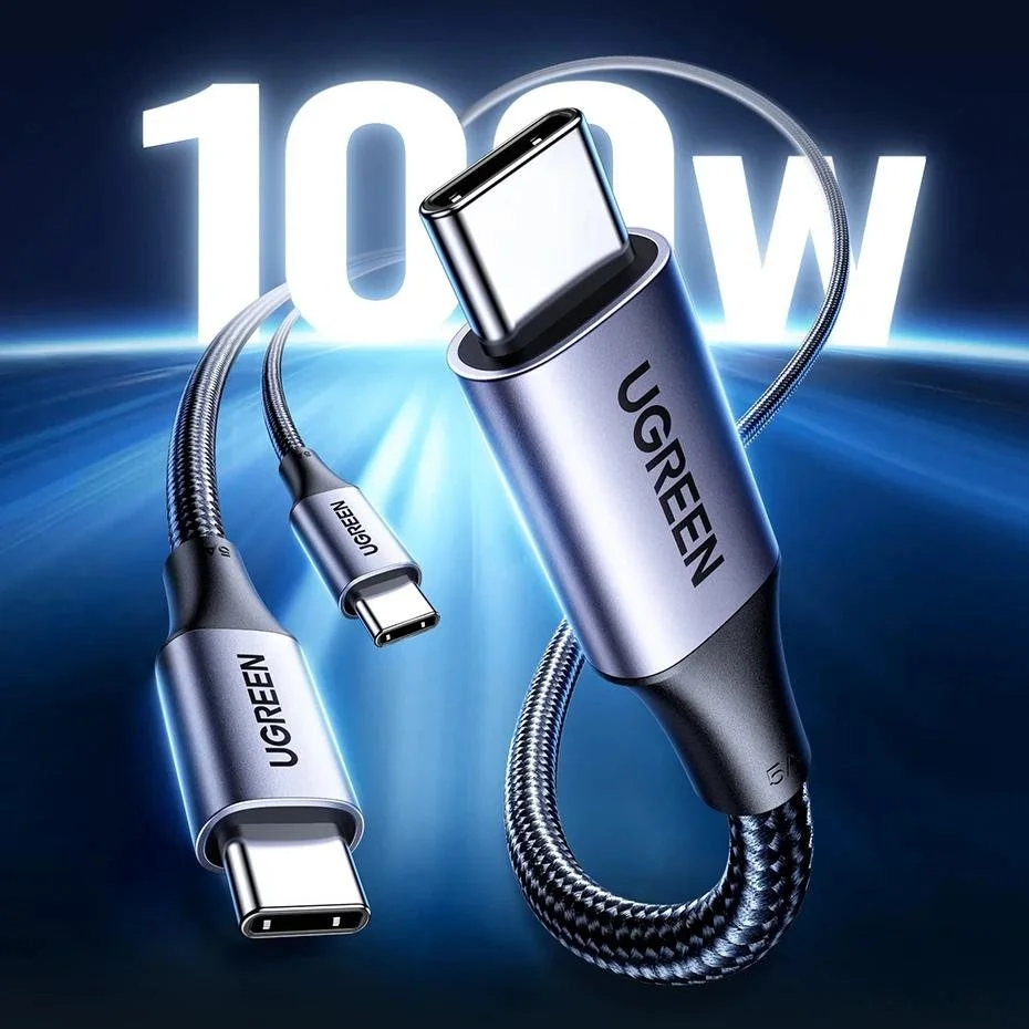 100W 2-in-1 USB-C Fast Charging & Data Cable