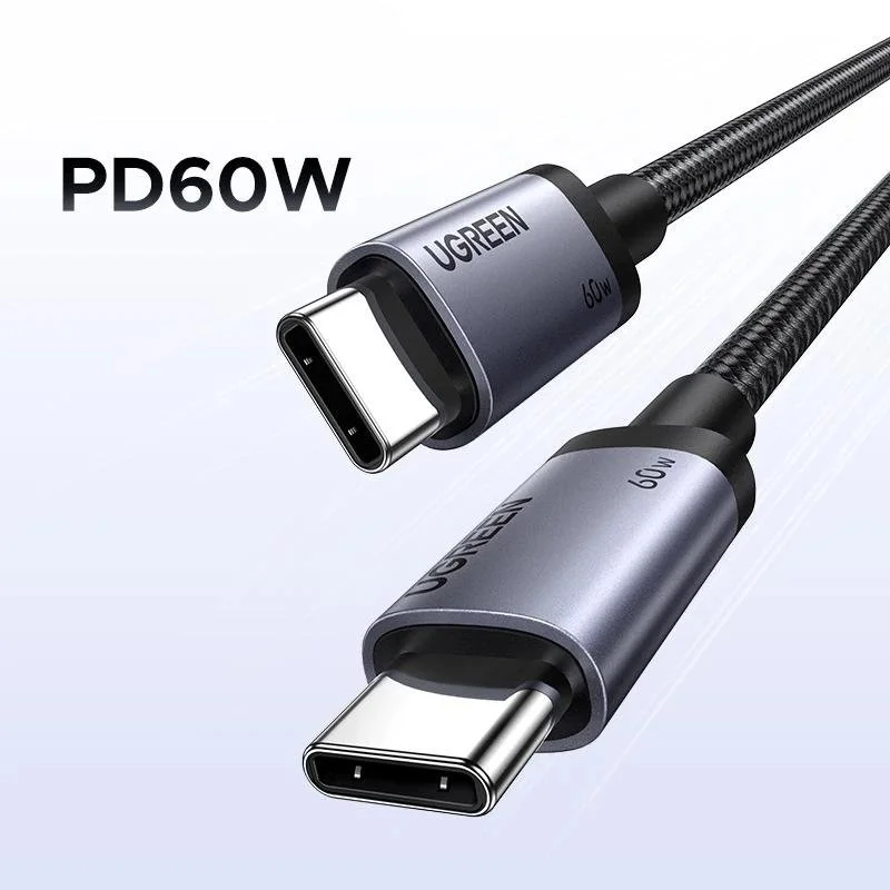 60W USB-C to USB-C Braided Fast Charge & Data Cable