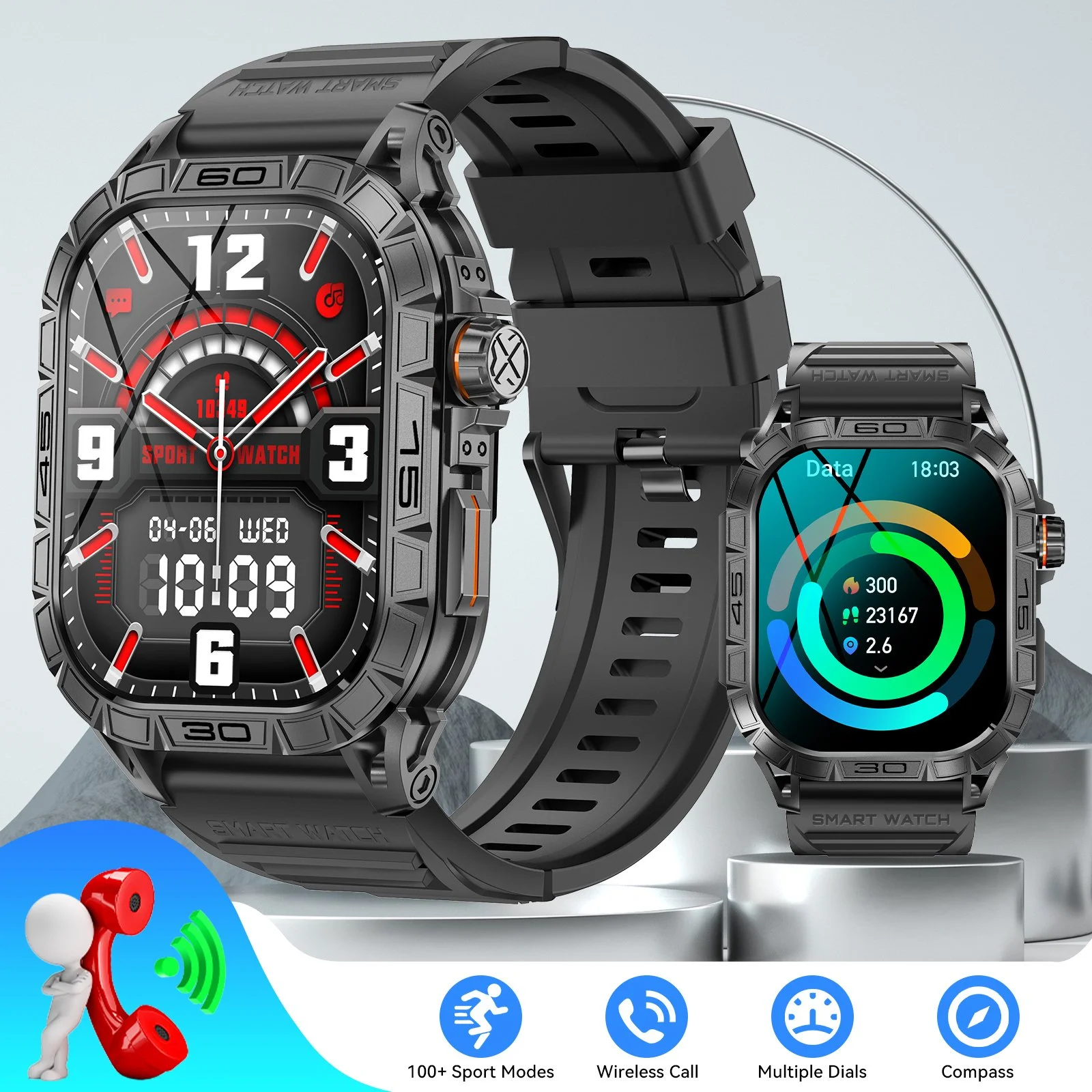 Smart AMOLED Fitness Watch with Bluetooth Calls