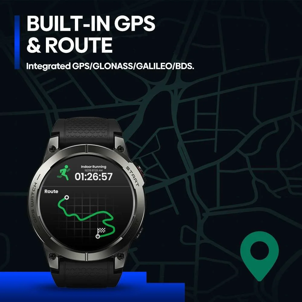 AMOLED GPS Smartwatch with Bluetooth Calls & 100+ Sports Modes