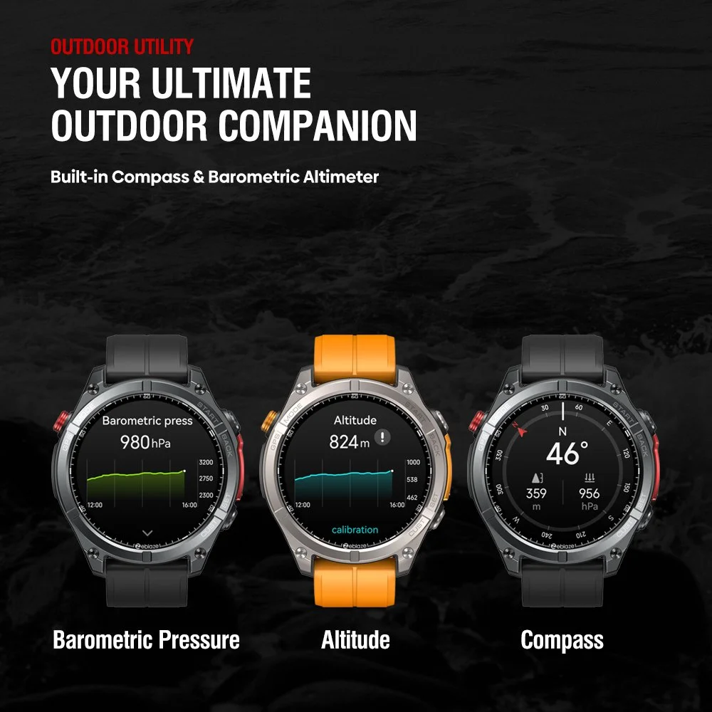 2025 GPS AMOLED Smartwatch with Voice Calling, Compass & Flashlight